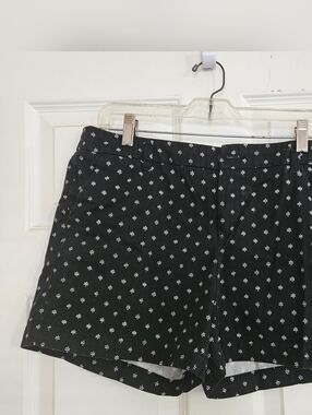 Black Shorts with White Pattern